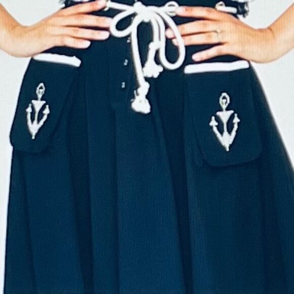 Voodoo Vixen Sailor Girl Cardigan Sweater in Navy Blue/White (Like New) - Picture 9 of 11